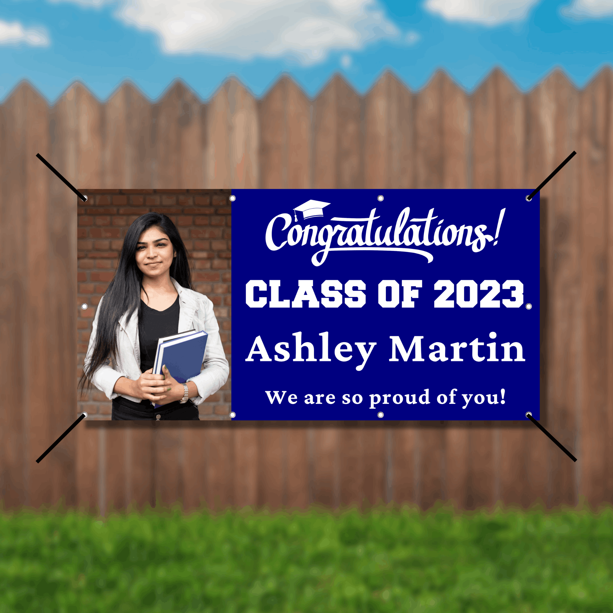 Custom Graduation Banner (Classic) | Photo + School Colors | Houston TX