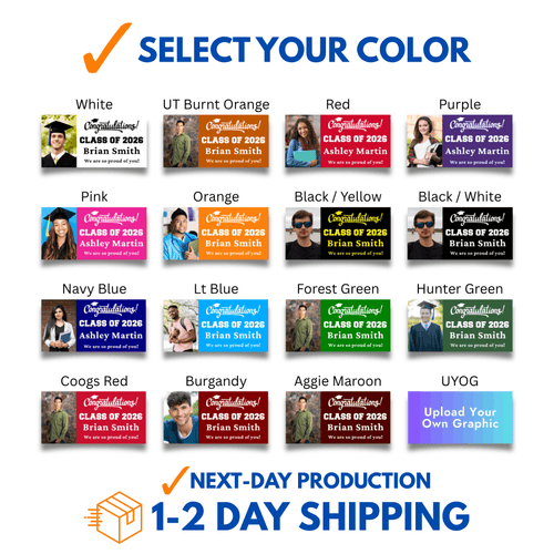 Custom Graduation Banner (Classic) - Fast Turnaround in TX